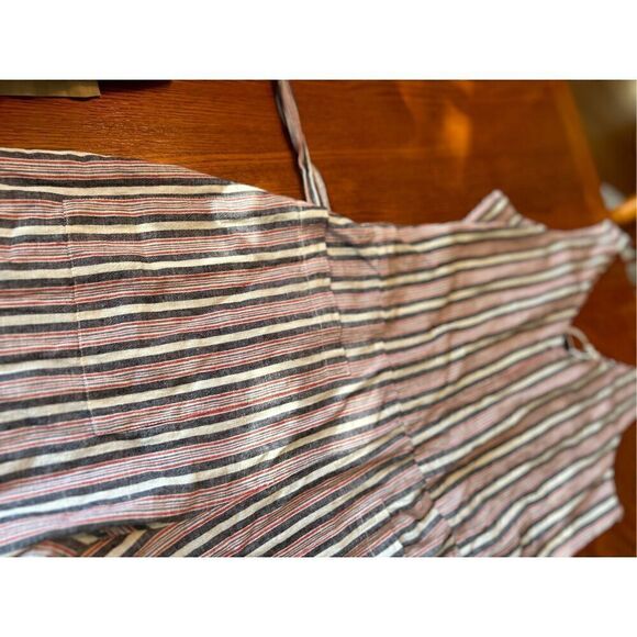 NEW Beach Lunch Lounge Sleeveless Linen Blend Striped Jumpsuit - Picture 7 of 10